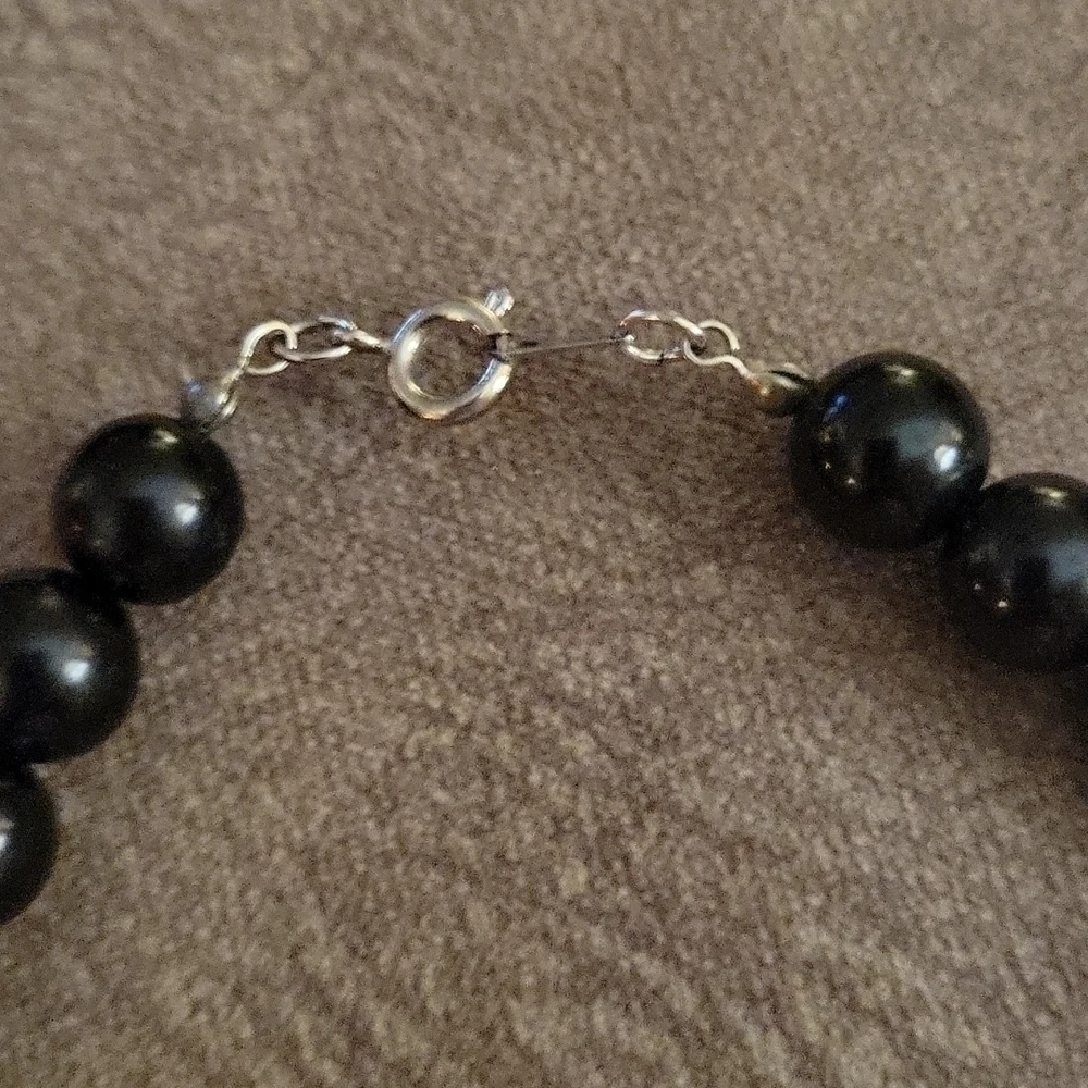 Vtg HANDMADE Acrylic Metal Beaded Gothic Grunge Unisex Necklace
